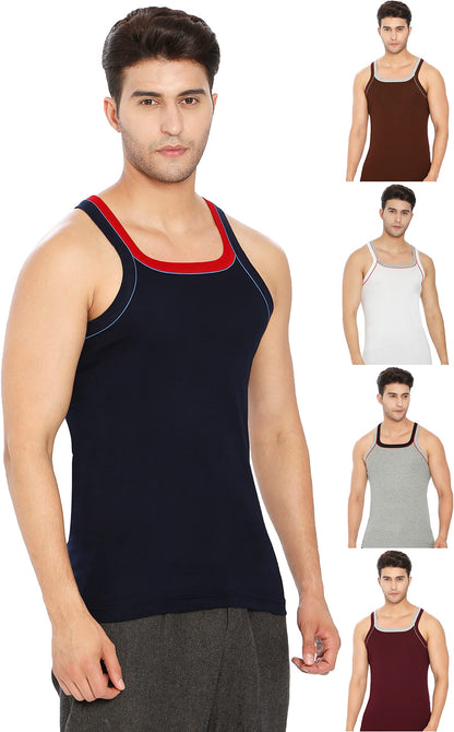 Lux Xylo Cotton Men's Vest Pack of 5