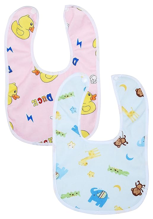 BTfash Babies Soft Button bib for Feeding, Crumb Catcher