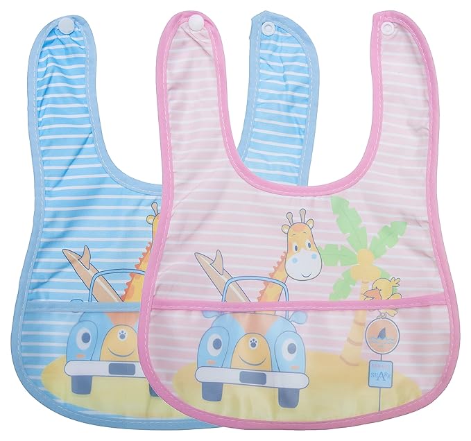 BTfash Babies Soft Button bib for Feeding, Crumb Catcher.