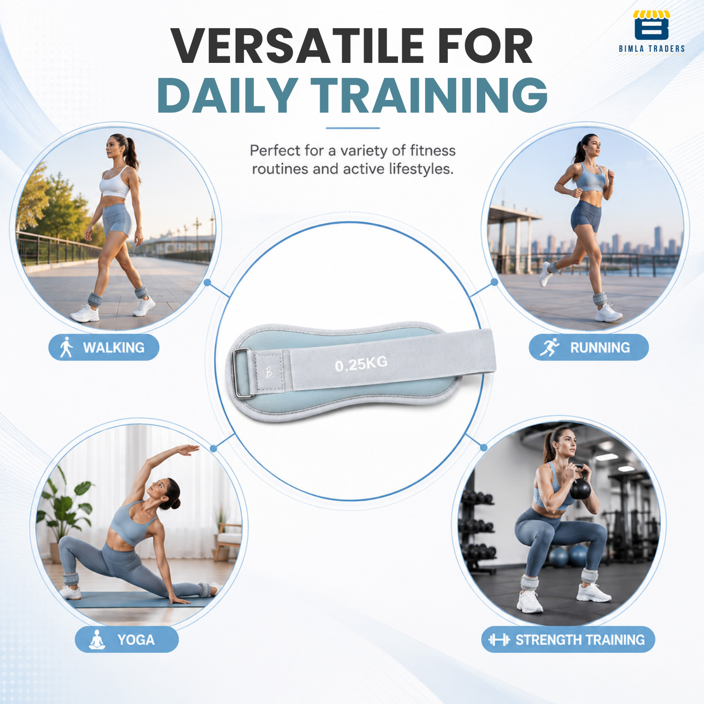 Btag Solid Neoprene Ankle & Wrist Weights| Adjustable Strap | Unisex Leg & Arm Weight Cuffs for Gym, Workout & Training.