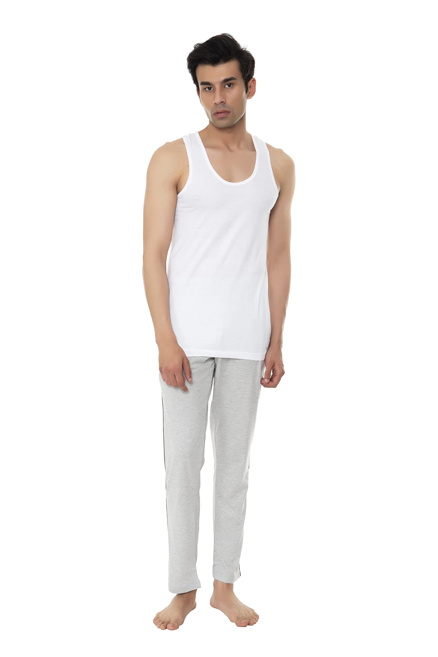 VIP Men's Frenchie Oxy White Cotton Vest (Pack of 4)