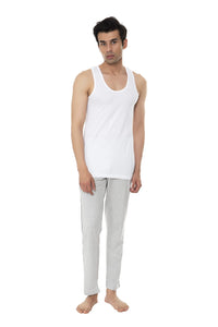 VIP Men's Frenchie Oxy White Cotton Vest (Pack of 4)