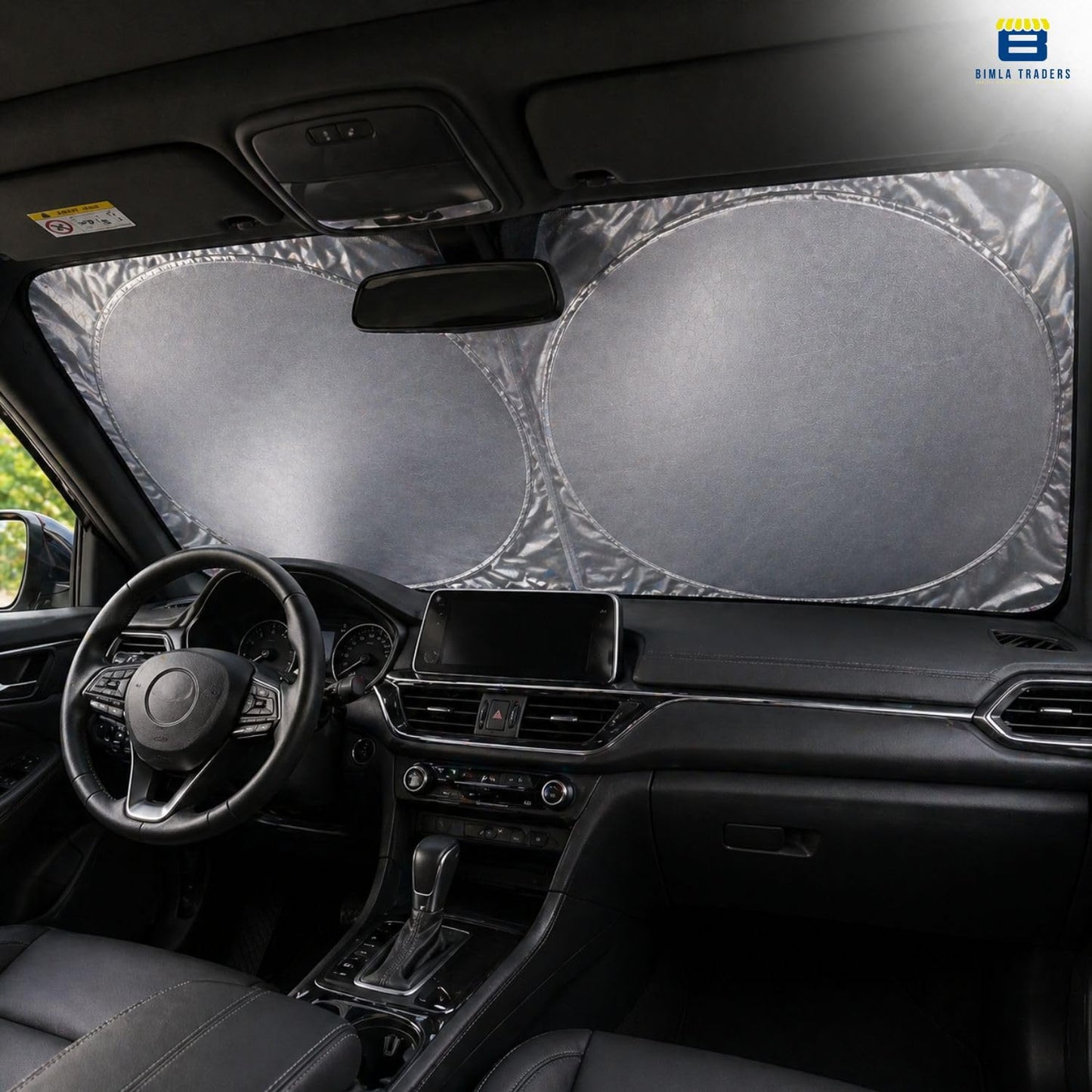 Btag Premium Spring Foldable Car Windshield Sun Shade | Reflective UV & Heat Insulation Sun Protector for Trucks, SUVs & Cars.