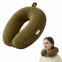 Bimla Traders Travel Neck Pillow for Men & Women | Soft Fibre Cushion for Flight, Car & Train | Soft Velvet Fabric with Attachable Snap Strap | Cervical Support for Neck Pain Relief. Pack of 1