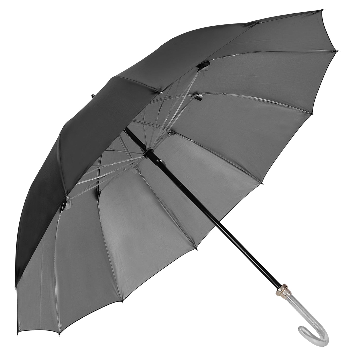 Bimla Traders J Handle Big size 12 Tar Black Umbrella for Men Women & Kids | UV Protection, Waterproof, Rain, Sunlight Protection | Pack of 1