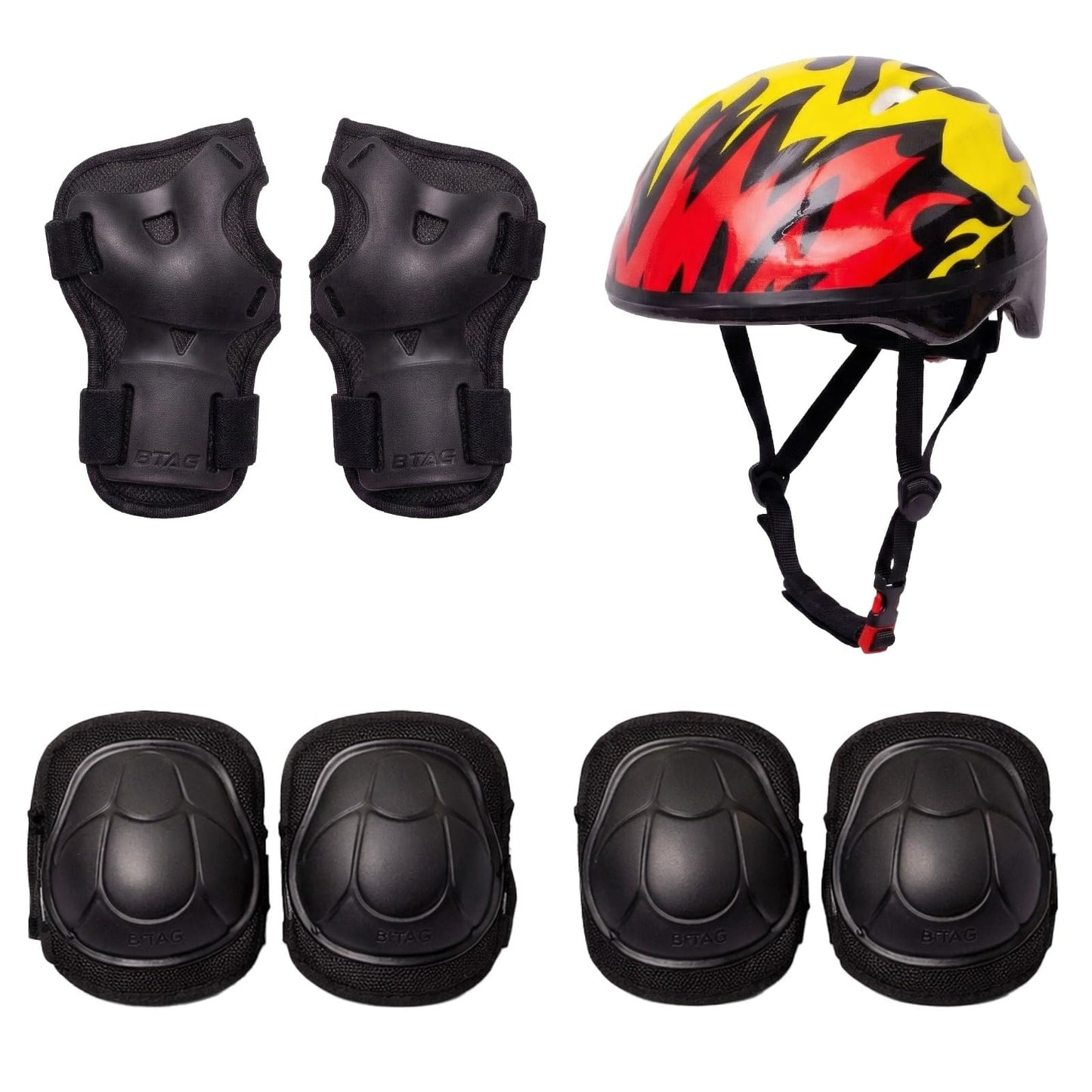 Bimla Traders Kids Safety Gear Set with Helmet | Knee Pads, Elbow Pads & Wrist Guards | Protective Kit for Skating & Cycling