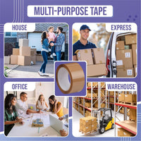 CRAE Brown Packaging Cello Tape For Office, Home and E-Commerce Packing | 100M |
