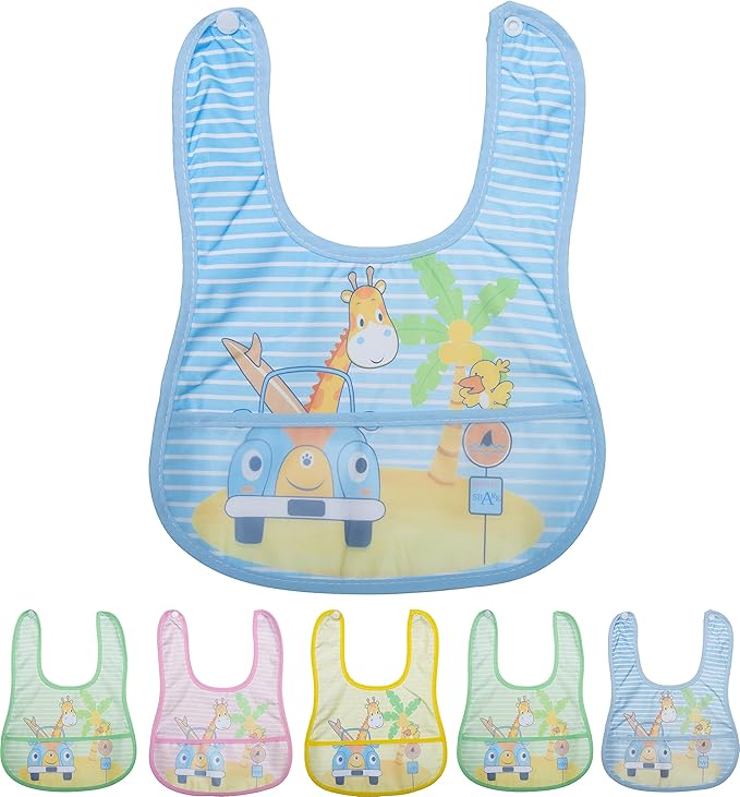 BTfash Babies Soft Button bib for Feeding, Crumb Catcher.