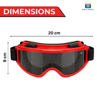 Btag Premium Adult Motocross Dirt Bike Racing, Cycling Goggles – Transparent Lens, Adjustable Strap with Extra Back Padding for Comfort. Pack of 1