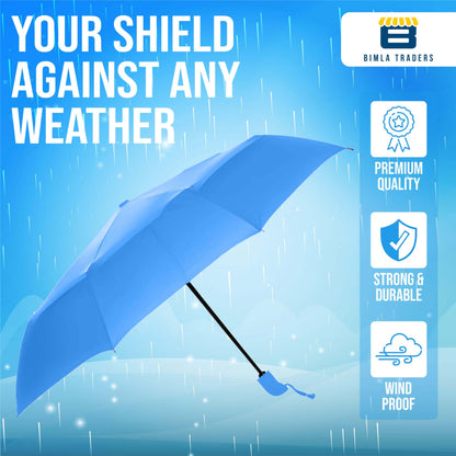 Btag J-Handle 3 Fold Small size Portable Auto Open Umbrella for Men Women & Kids | UV Protection, Waterproof, Rain, Sunlight Protection | Pack of 1