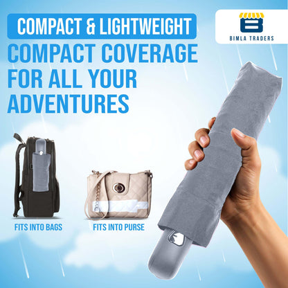 Btag J-Handle 3 Fold Small size Portable Auto Open Umbrella for Men Women & Kids | UV Protection, Waterproof, Rain, Sunlight Protection | Pack of 1