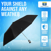 BTfash Round Handle 3 Fold Small size Black Guard Auto open Close Button Portable Umbrella for Men Women & Kids | UV Protection, Waterproof, Rain, Sunlight Protection | Pack of 1