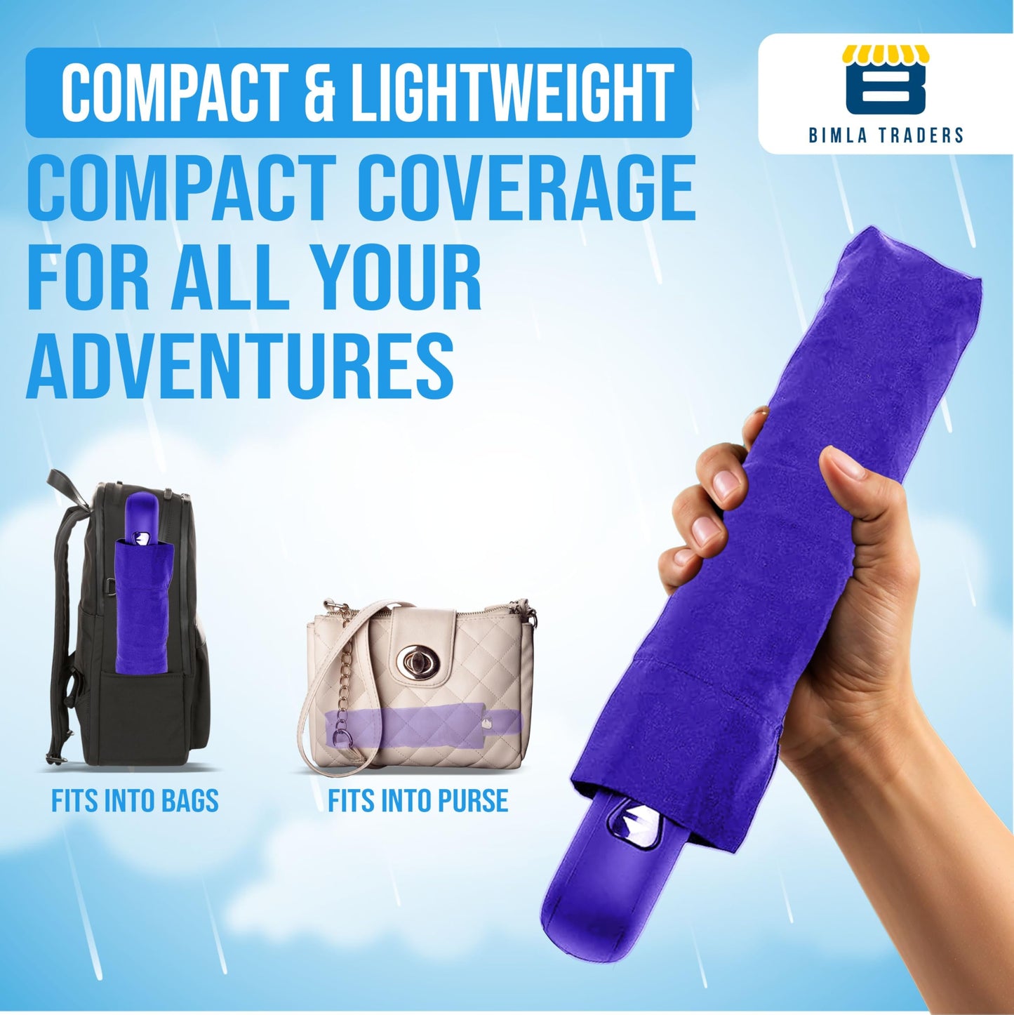 Btag J-Handle 3 Fold Small size Portable Auto Open Umbrella for Men Women & Kids | UV Protection, Waterproof, Rain, Sunlight Protection | Pack of 1