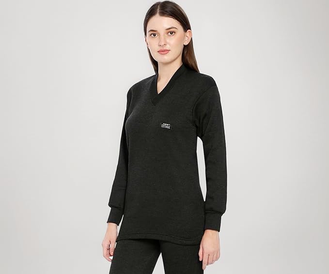 Lux Cottswool Women's Cotton V-Neck Thermal Top