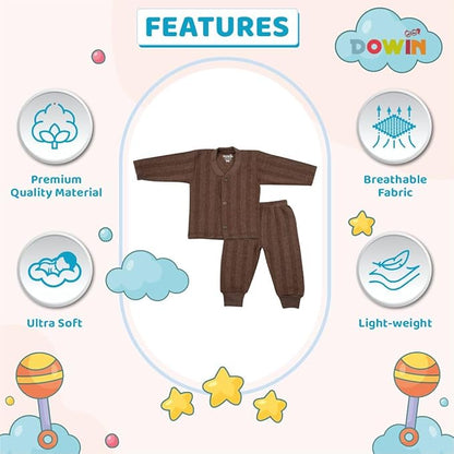 Dowin Winter Warmth Front Open Thermal Baby Suit for Winter Assorted | Pack of 3