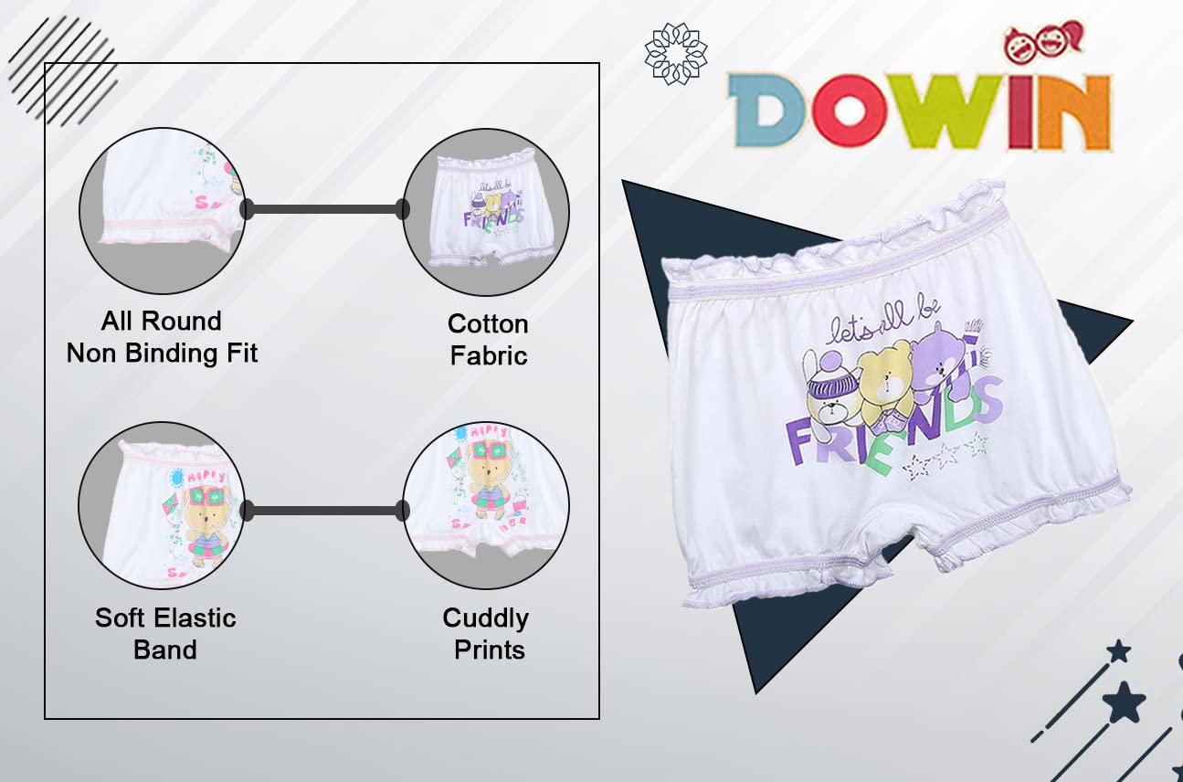 Dowin Boys and Girls 100% Cotton Bloomers(Pack of 6)