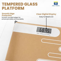 Bimla Traders Premium Digital Body Weight Scale | 26×26 cm Wide Platform | Clear LCD Display | Anti-Skid Base | 180 kg Capacity Cross Design