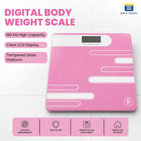 Bimla Traders Premium Digital Body Weight Scale | 26×26 cm Wide Platform | Clear LCD Display | Anti-Skid Base | 180 kg Capacity Cross Design