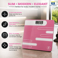 Bimla Traders Premium Digital Body Weight Scale | 26×26 cm Wide Platform | Clear LCD Display | Anti-Skid Base | 180 kg Capacity Cross Design