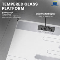 Bimla Traders Premium Digital Body Weight Scale | 26×26 cm Wide Platform | Clear LCD Display | Anti-Skid Base | 180 kg Capacity Cross Design