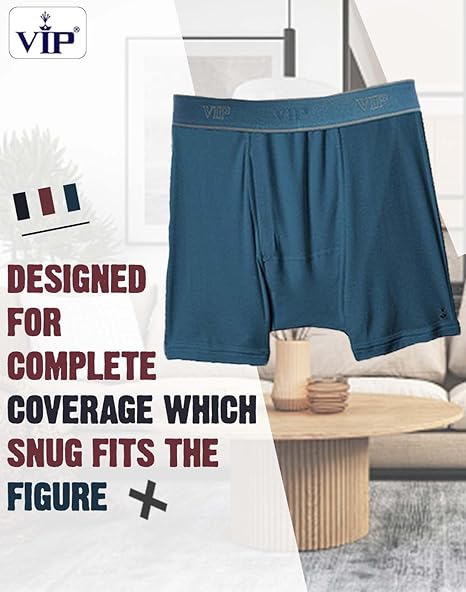 VIP Men's Regal Collection 100% Cotton 1x1 Rib Trunk Pack of 1 (1301_White_Assorted)