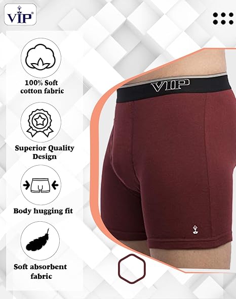 VIP Men's Regal Collection 100% Cotton 1x1 Rib Trunk Pack of 1 (1300_White_Assorted)