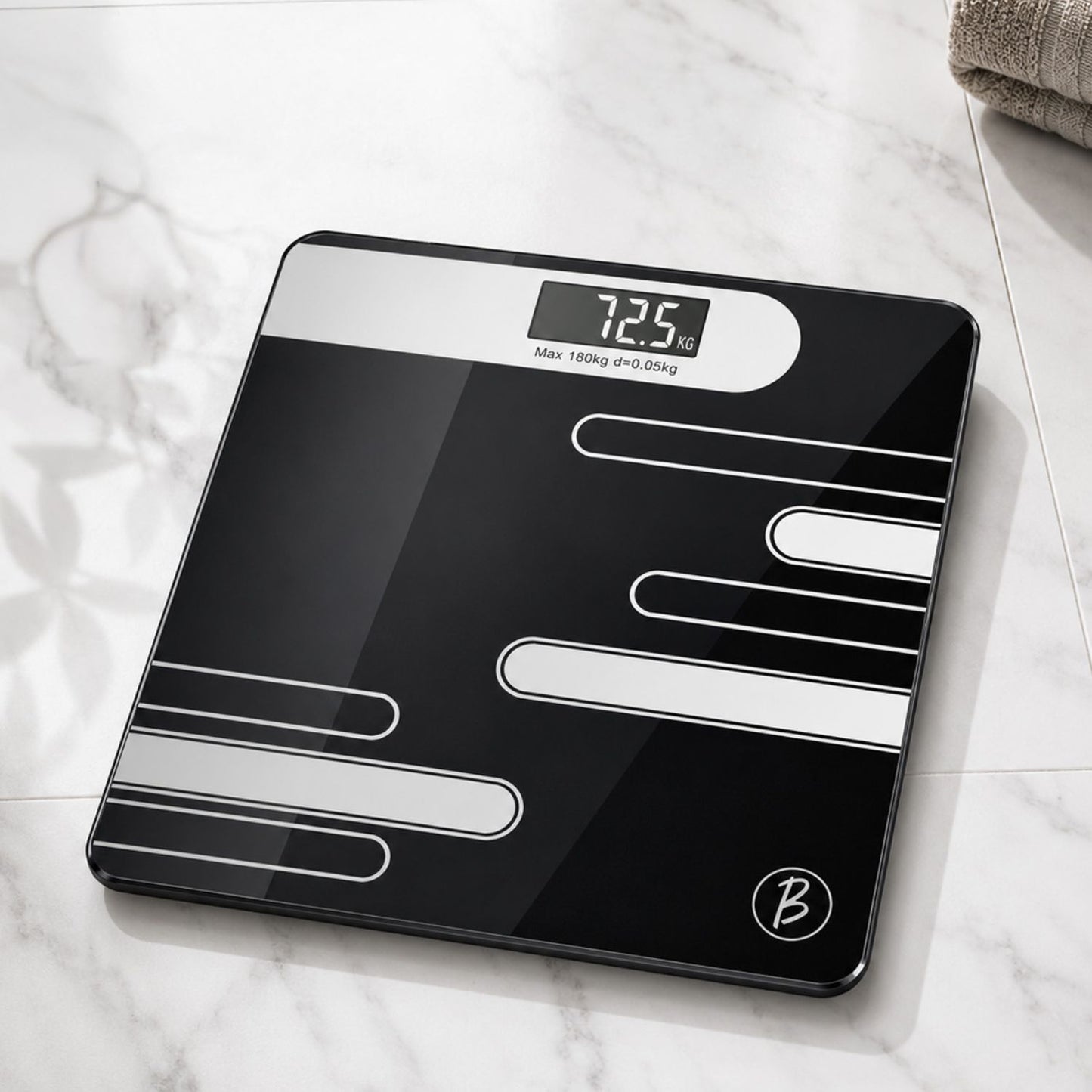 Bimla Traders Premium Digital Body Weight Scale | 26×26 cm Wide Platform | Clear LCD Display | Anti-Skid Base | 180 kg Capacity Cross Design