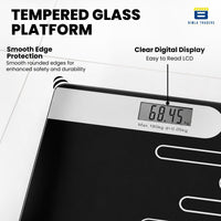 Bimla Traders Premium Digital Body Weight Scale | 26×26 cm Wide Platform | Clear LCD Display | Anti-Skid Base | 180 kg Capacity Cross Design