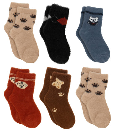 Btag Woolen Fur Socks for Kids – Boys & Girls | Anti Odour & Moisture Absorbent | Cozy, Fluffy & Skin-Friendly | Perfect for Winter Protection | Super Warm Socks for Kids, Babies & Toddlers (Assorted)