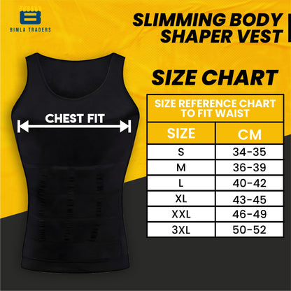 Btag Mens Slimming Body Shaper Vest, Stretchable Tummy Tucker Tank Top