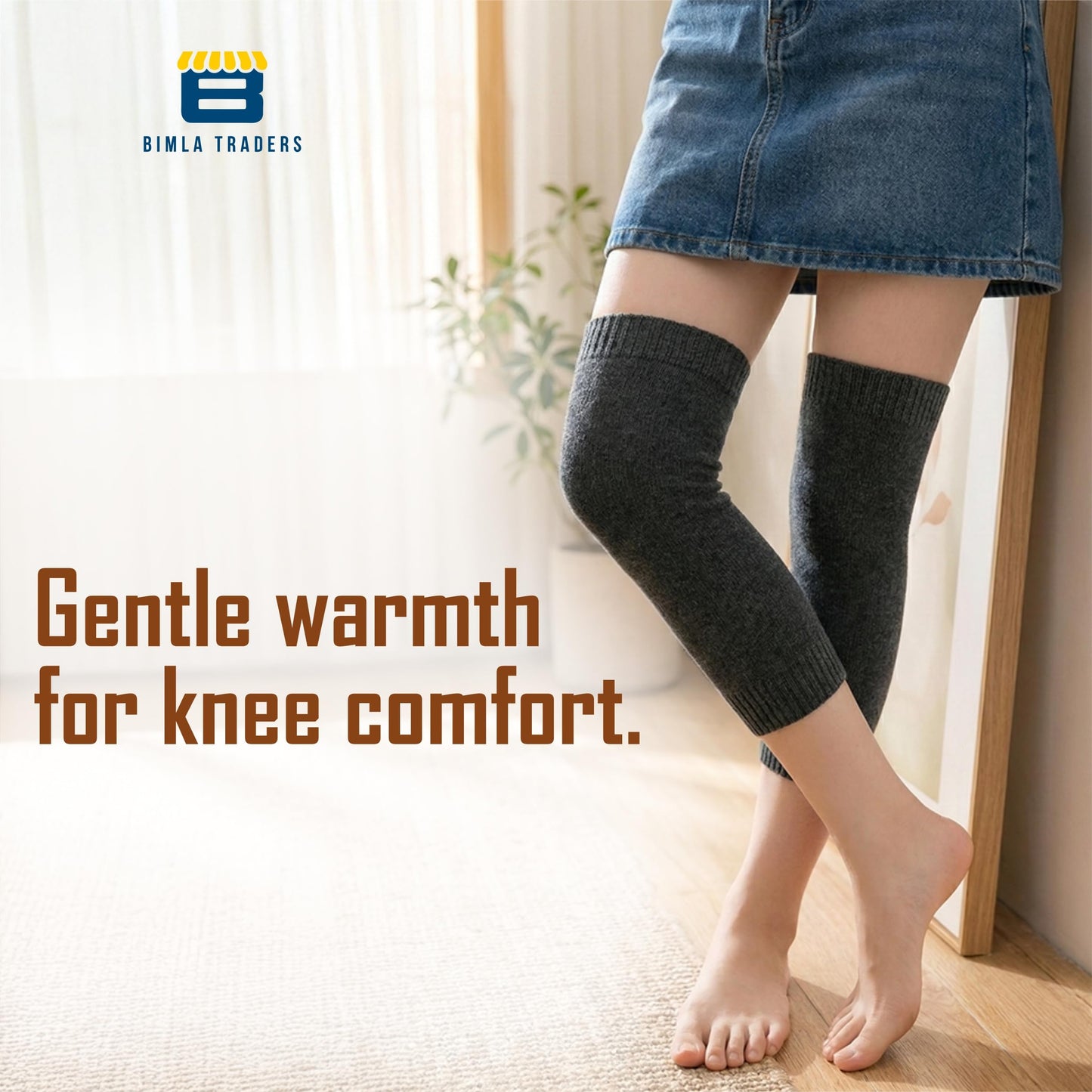 Bimla Traders Woolen Knee Warmers for Men and Women, Winter Thermal Knee Support and Joint Protector.