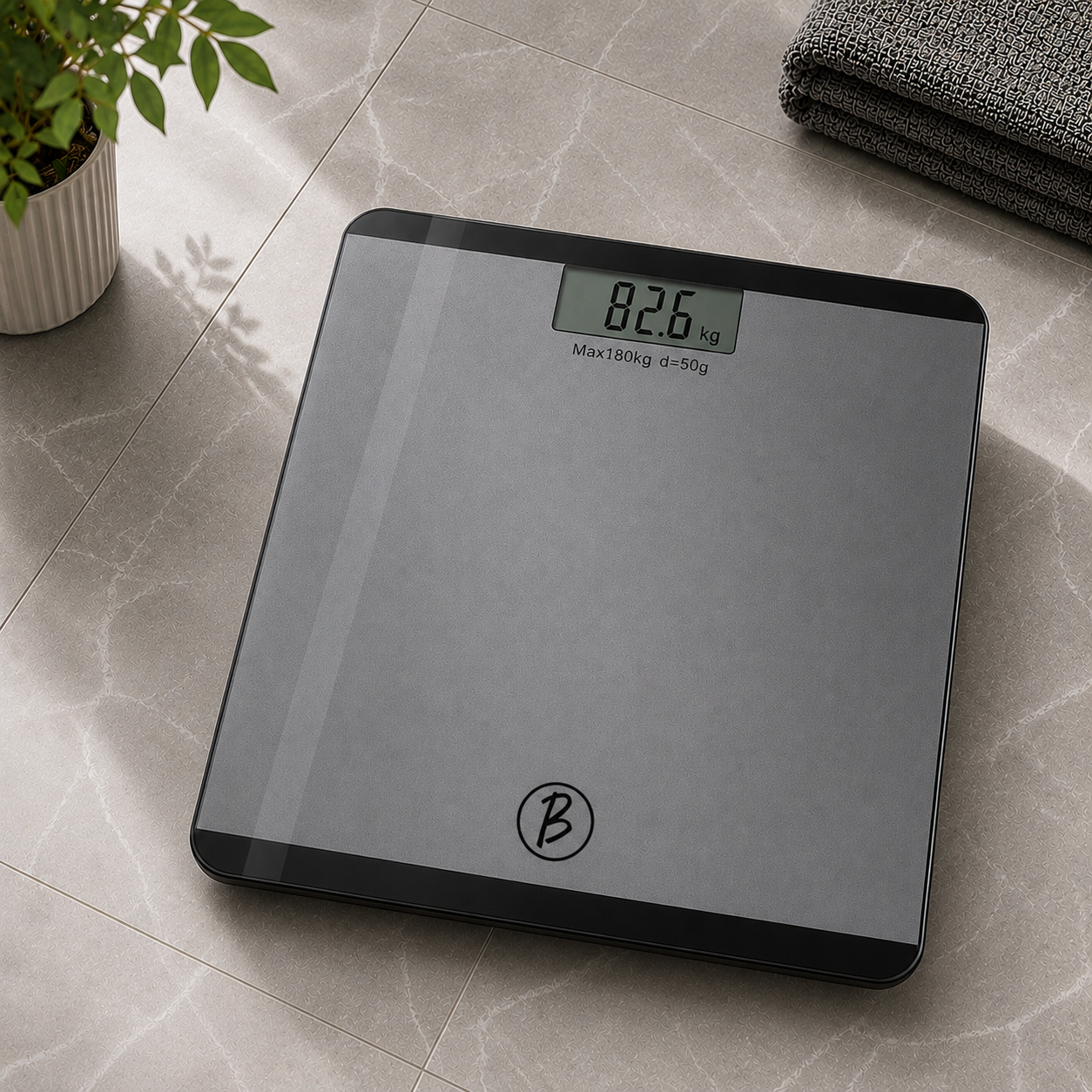 Bimla Traders Premium Digital Body Weight Scale | 26×26 cm Wide Platform | Clear LCD Display | Anti-Skid Base | 180 kg Capacity Cross Design