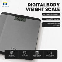 Bimla Traders Premium Digital Body Weight Scale | 26×26 cm Wide Platform | Clear LCD Display | Anti-Skid Base | 180 kg Capacity Cross Design