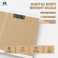 Bimla Traders Premium Digital Body Weight Scale | 26×26 cm Wide Platform | Clear LCD Display | Anti-Skid Base | 180 kg Capacity Cross Design