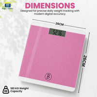 Bimla Traders Premium Digital Body Weight Scale | 26×26 cm Wide Platform | Clear LCD Display | Anti-Skid Base | 180 kg Capacity Cross Design