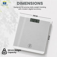 Bimla Traders Premium Digital Body Weight Scale | 26×26 cm Wide Platform | Clear LCD Display | Anti-Skid Base | 180 kg Capacity Cross Design