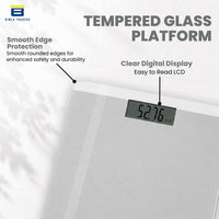 Bimla Traders Premium Digital Body Weight Scale | 26×26 cm Wide Platform | Clear LCD Display | Anti-Skid Base | 180 kg Capacity Cross Design