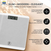 Bimla Traders Premium Digital Body Weight Scale | 26×26 cm Wide Platform | Clear LCD Display | Anti-Skid Base | 180 kg Capacity Cross Design