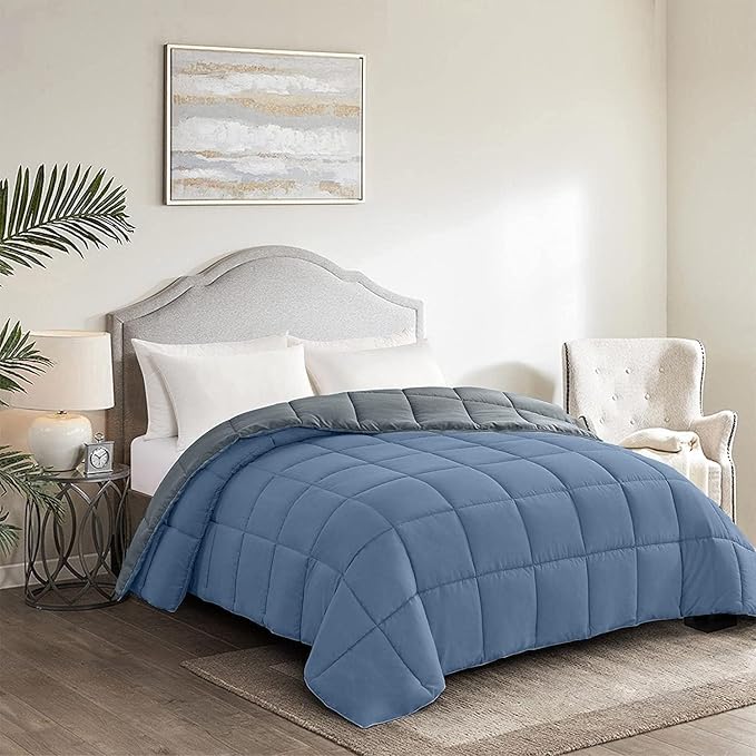 BTfash Microfiber Reversible AC Comforter or Blanket for Double Bed | Ultra Soft, Lightweight, Cozy Bedding & Dual Colour All Weather Duvet 500 GSM–Ideal for Home, Bedroom&Guest Rooms