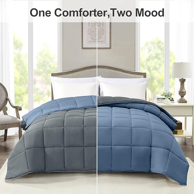 BTfash Microfiber Reversible AC Comforter or Blanket for Double Bed | Ultra Soft, Lightweight, Cozy Bedding & Dual Colour All Weather Duvet 500 GSM–Ideal for Home, Bedroom&Guest Rooms