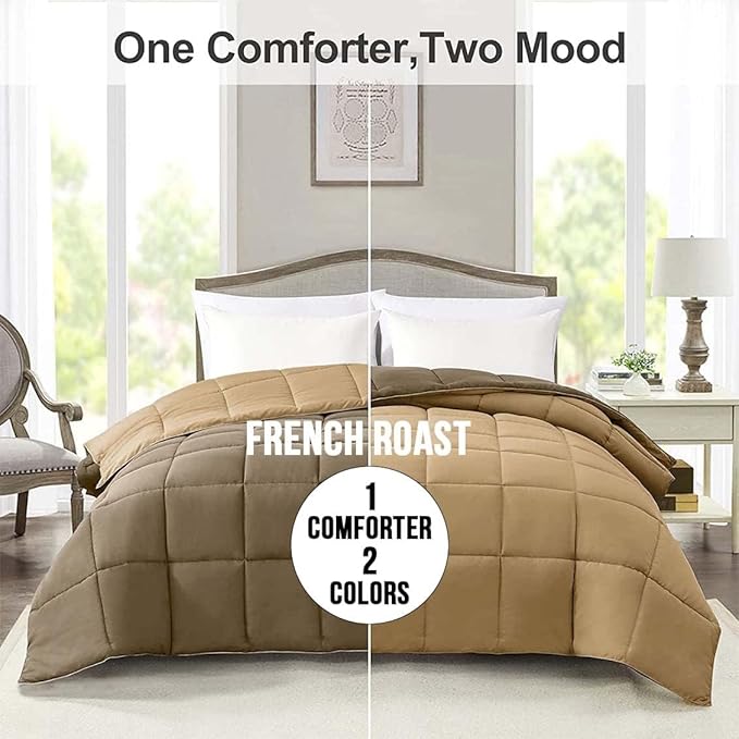BTfash Microfiber Reversible AC Comforter or Blanket for Double Bed | Ultra Soft, Lightweight, Cozy Bedding & Dual Colour All Weather Duvet 500 GSM–Ideal for Home, Bedroom&Guest Rooms