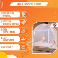 Btag Mosquito Net Premium Machardani | Extra Mosquito Protection | Polyester 30GSM Strong Net