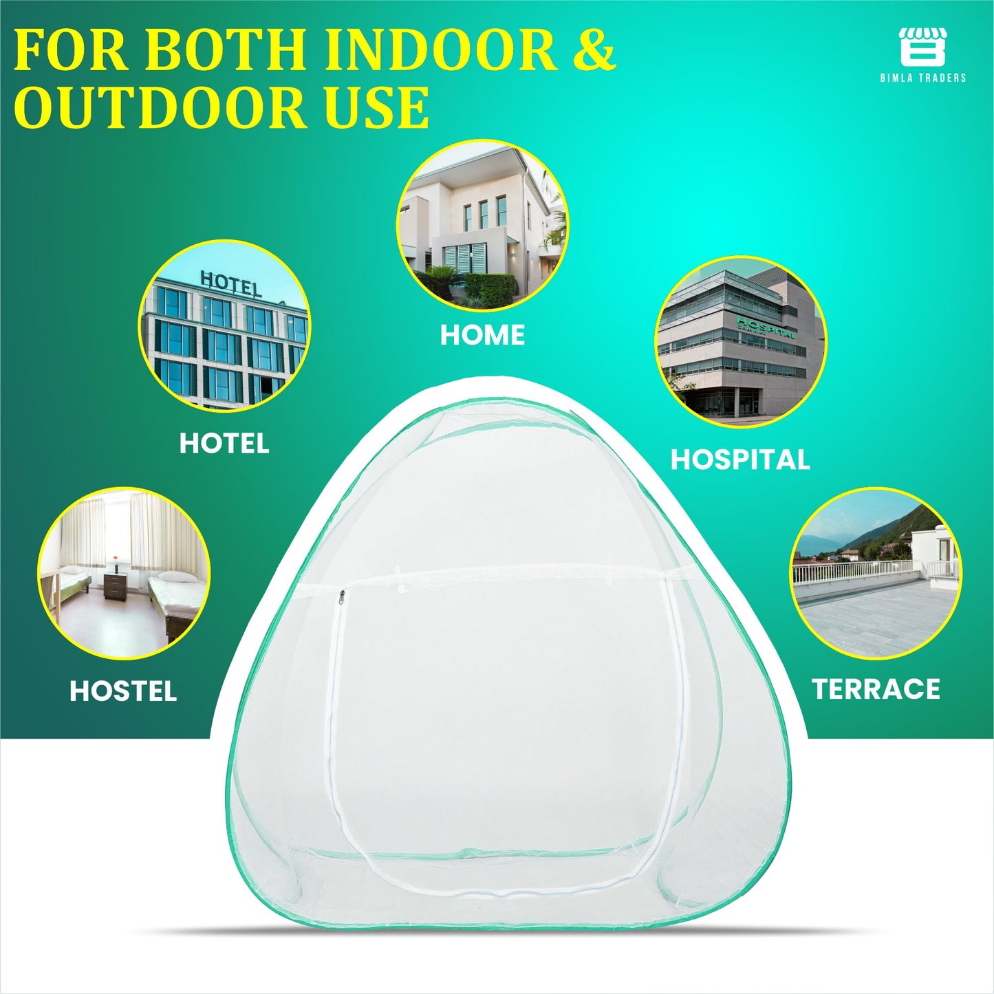 Bimla Traders Premium Mosquito NET Mosquito full bed Net | Extra Mosquito Protection | 30GSM Strong Net