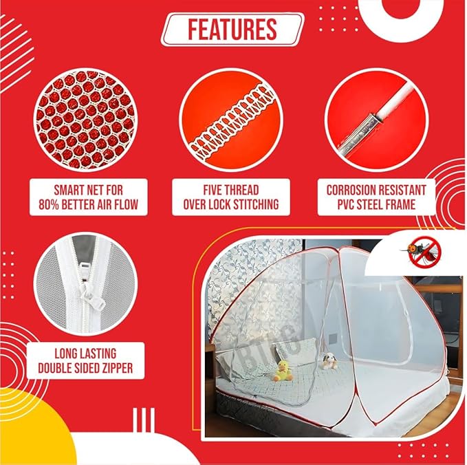 Bimla Traders Premium Mosquito NET Mosquito full bed Net | Extra Mosquito Protection | 30GSM Strong Net