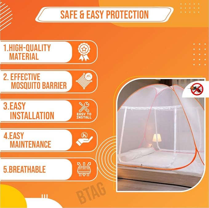 Bimla Traders Premium Mosquito NET Mosquito full bed Net | Extra Mosquito Protection | 30GSM Strong Net