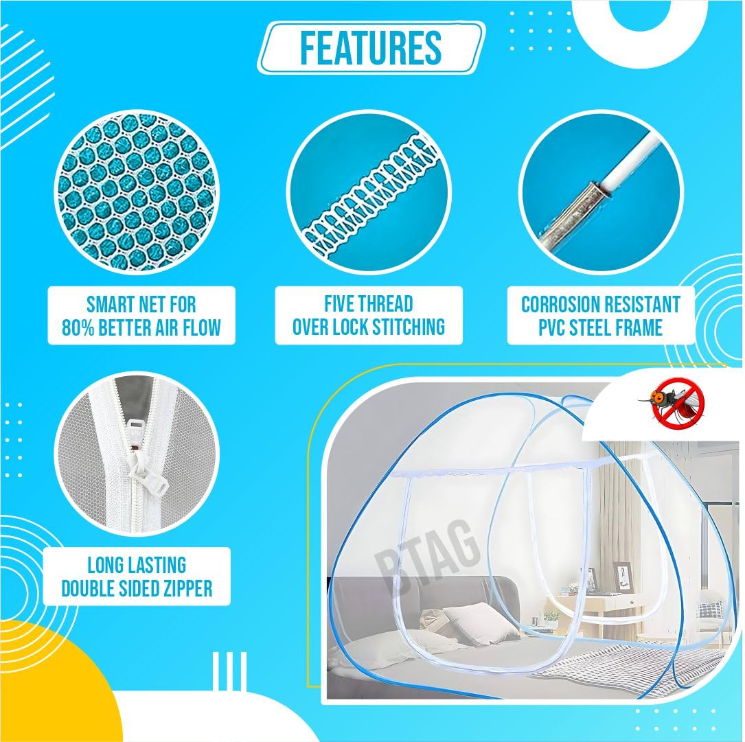 Bimla Traders Premium Mosquito NET Mosquito full bed Net | Extra Mosquito Protection | 30GSM Strong Net