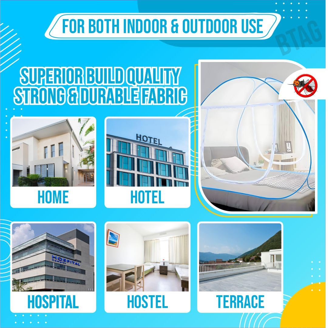 Bimla Traders Premium Mosquito NET Mosquito full bed Net | Extra Mosquito Protection | 30GSM Strong Net