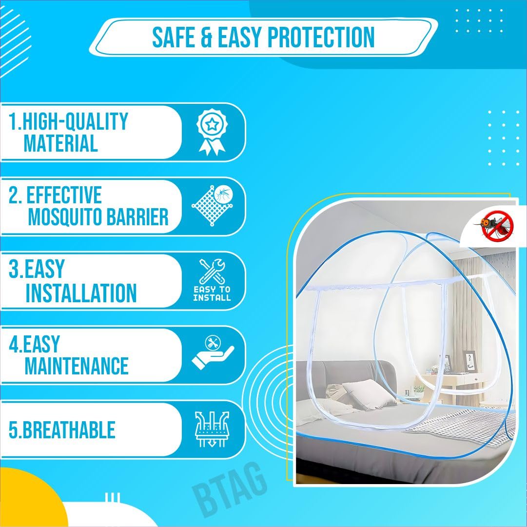 Bimla Traders Premium Mosquito NET Mosquito full bed Net | Extra Mosquito Protection | 30GSM Strong Net