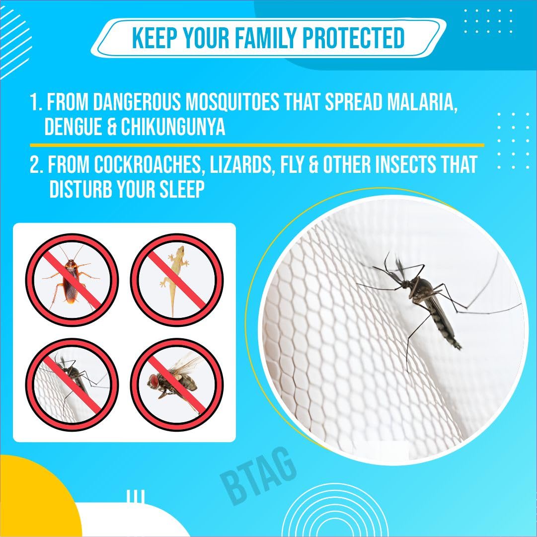 Bimla Traders Premium Mosquito NET Mosquito full bed Net | Extra Mosquito Protection | 30GSM Strong Net