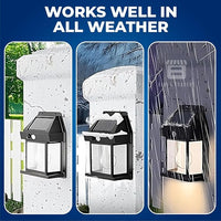 BTfash Solar Wall Lights Outdoor Motion Sensor Auto Chargeable Exterior LED Sconce Front Porch Security Lamps Waterproof for Patio Garden